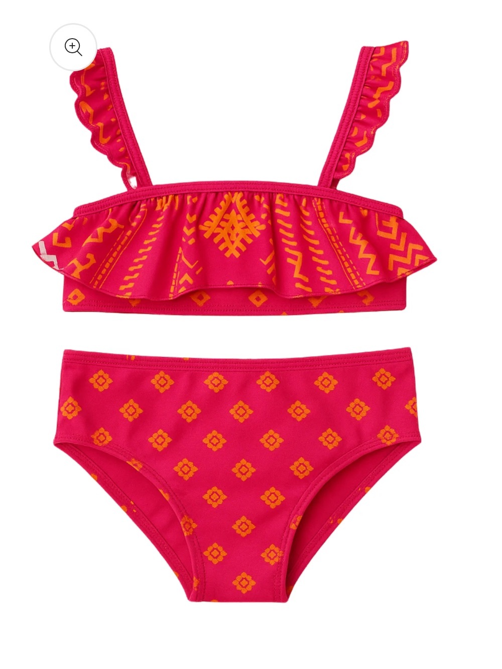 Hermoza Girls Two Piece Swimsuit with Ruffle Straps